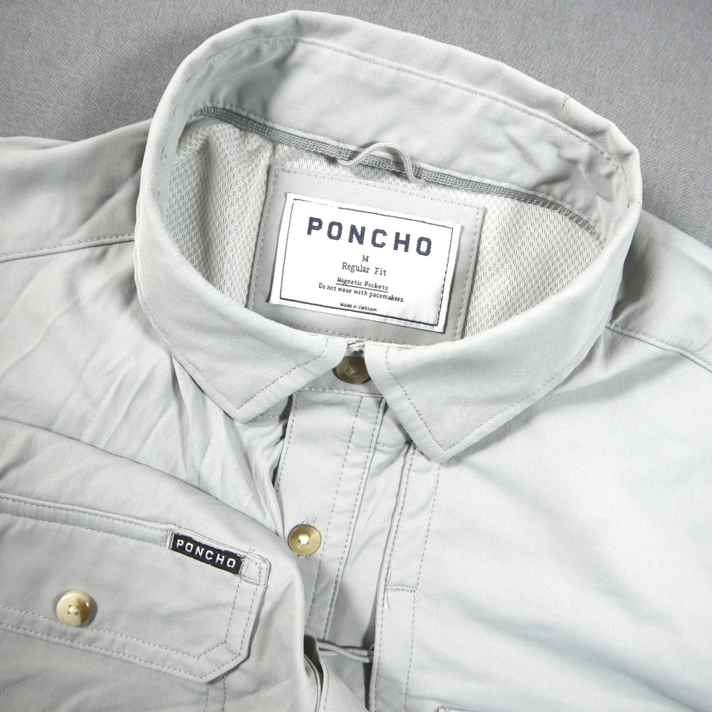 Poncho Pocket Men Short Sleeve Shirt M Tech Performance Fishing Utility Travel